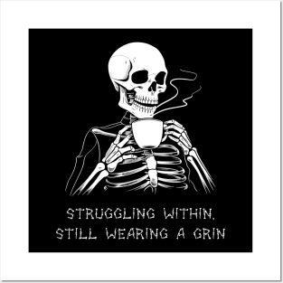 Funny Skeleton Lazy Costume Goth Men Women Funny Halloween Posters and Art